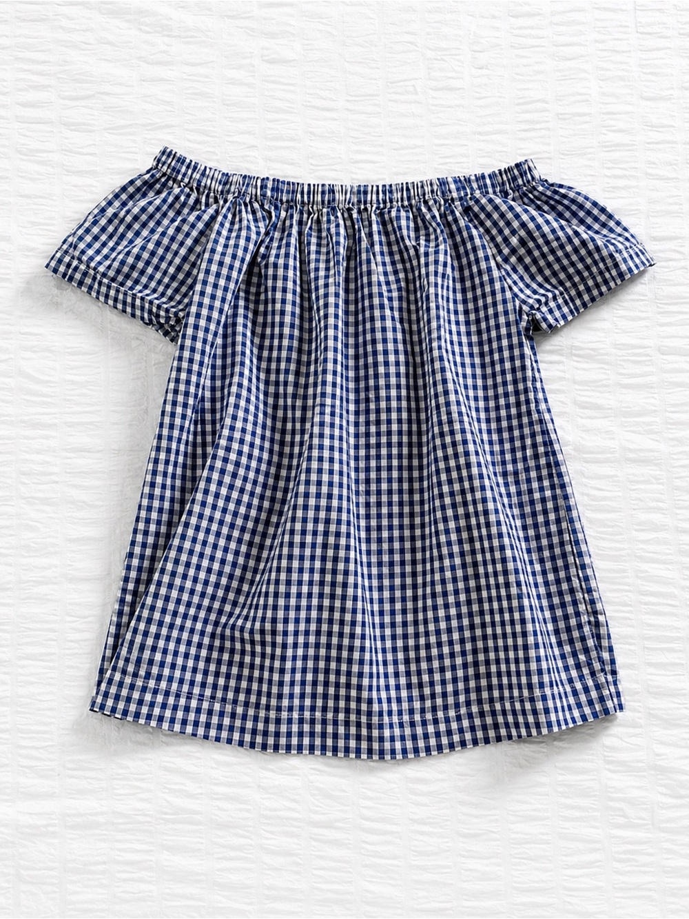 Velvet Heart Blue White Gingham Off Shoulder Top Women’s Small Cotton